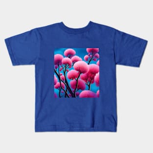 Surreal Red Clover Trees Kids T-Shirt